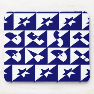 Bester Vater Wild Textmuster & Sterne Blau & Weiß Mousepad