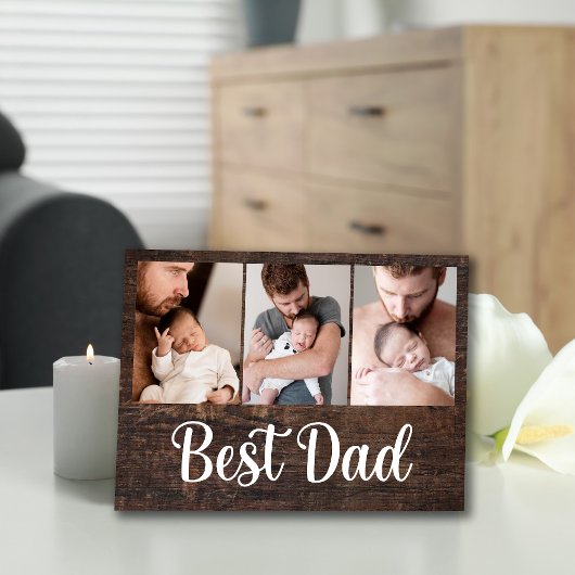 Bester Vater Woodgrain Foto Fotoplatte