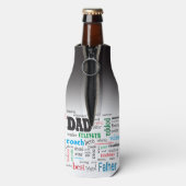 Bester Vater Word Cloud Flaschenkühler (Flasche Rückseite)