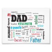 Bester Vater Word Cloud Fotodruck (Vorne)