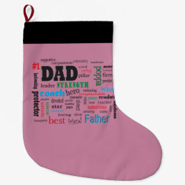 Bester Vater Word Cloud Kleiner Weihnachtsstrumpf