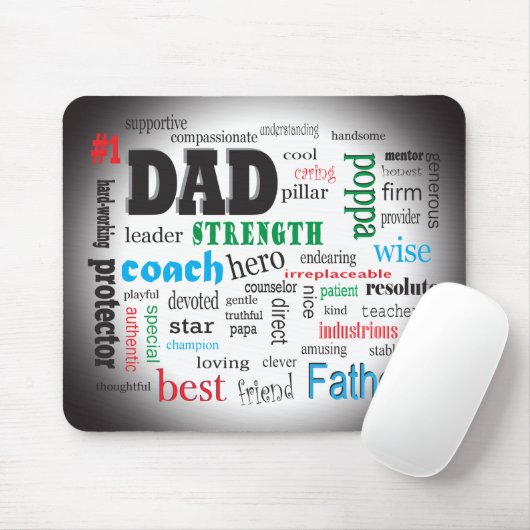 Bester Vater Word Cloud Mousepad (Mit Mouse)
