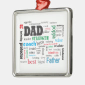Bester Vater Word Cloud Silbernes Ornament (Links)