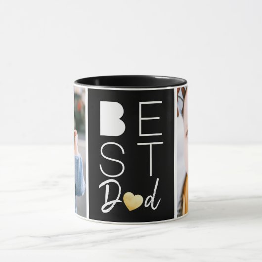Bester Vater Zwei Foto Back Tasse (Zentrum)