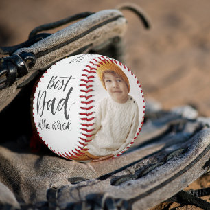 Bester Vater   Zwei-handgeschriebene FotoCollage Baseball