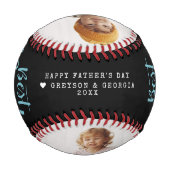 Bester Vater | Zwei-handgeschriebene FotoCollage Baseball (Rückseite)