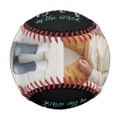 Bester Vater | Zwei-handgeschriebene FotoCollage Baseball (Vorderseite)