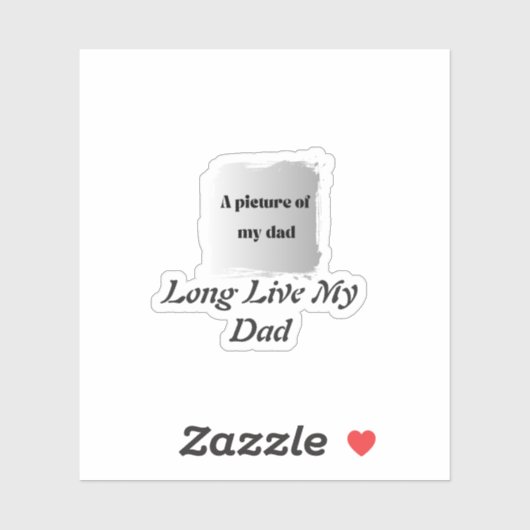 Bester Vatertag-Geschenk, Lang lebe mein Vater Aufkleber (Blatt)