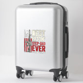 Bester verdammter Stiefvater ever Patrioten Vintag Aufkleber (Koffer)