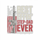 Bester verdammter Stiefvater ever Patrioten Vintag Aufkleber (Vorderseite)