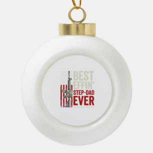 Bester verdammter Stiefvater ever Patrioten Vintag Keramik Kugel-Ornament
