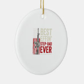 Bester verdammter Stiefvater ever Patriotisch Vint Keramik Ornament (Rechts)