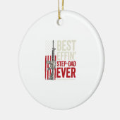 Bester verdammter Stiefvater ever Patriotisch Vint Keramik Ornament (Links)