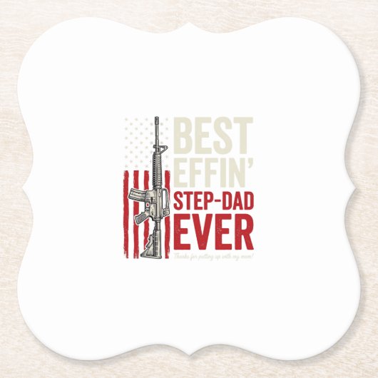 Bester verdammter Stiefvater überhaupt Patriotisch Untersetzer (Vorderseite)