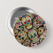 Bester Verkauf von Zucker-Schädelmuster Button (Vorne & Hinten)