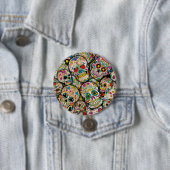 Bester Verkauf von Zucker-Schädelmuster Button (Beispiel)