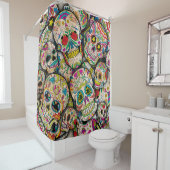 Bester Verkauf von Zucker-Schädelmuster Duschvorhang (Beispiel)