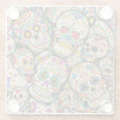 Bester Verkauf von Zucker-Schädelmuster Glasuntersetzer (Rückseite)