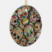 Bester Verkauf von Zucker Schädelmuster Keramik Ornament (Rechts)