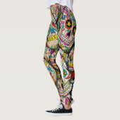 Bester Verkauf von Zucker-Schädelmuster Leggings (Links)