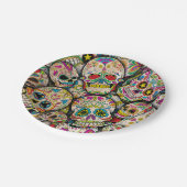 Bester Verkauf von Zucker-Schädelmuster Pappteller (Schrägansicht)