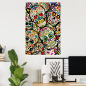 Bester Verkauf von Zucker-Schädelmuster Poster (Heimbüro)