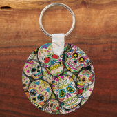 Bester Verkauf von Zucker-Schädelmuster Schlüsselanhänger (Vorderseite)