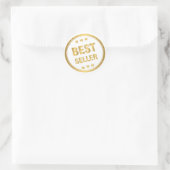 Bester Verkäufer Gold Runder Aufkleber (Tasche)