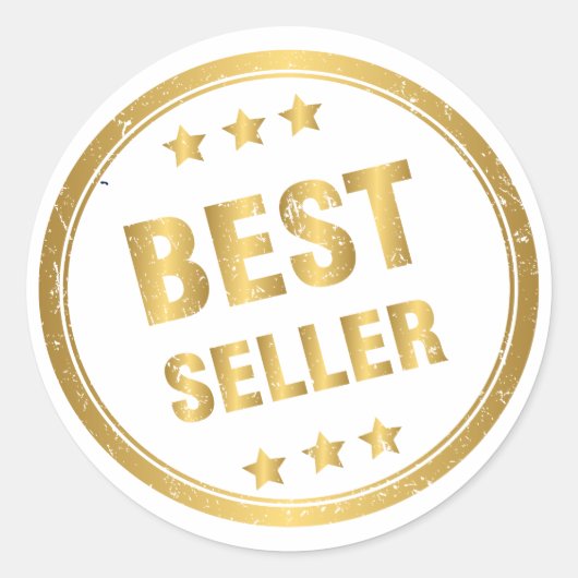Bester Verkäufer Gold Runder Aufkleber (Vorderseite)