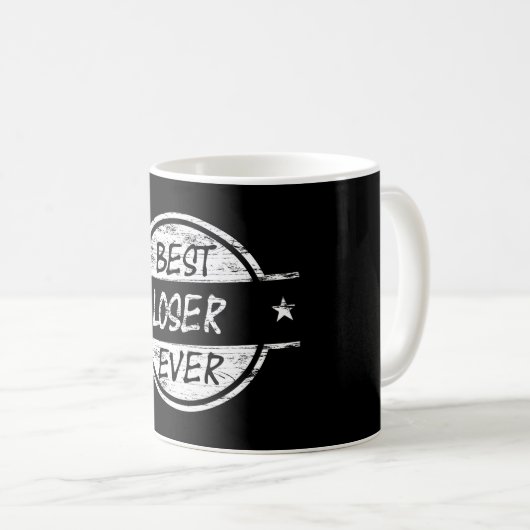 Bester Verlierer überhaupt weiß Kaffeetasse (VorderseiteRechts)