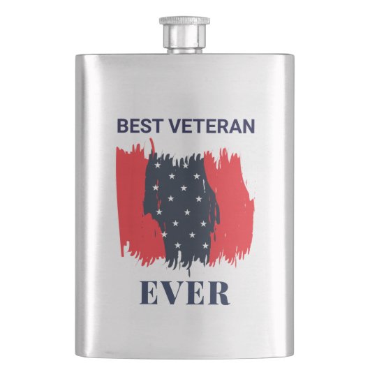Bester Veteran je klassische Flasche Flachmann (Vorderseite)