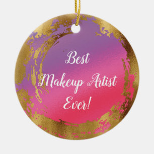 Bester Visagist Aller Zeiten Girly Chic Rosa Gold Keramik Ornament