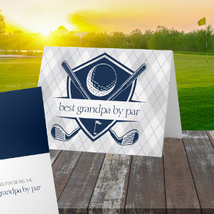 Bester von Par Personalisierte Navy Golf Falt Gesc Karte