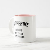Bester Vorgesetzter der Welt Zweifarbige Tasse (Vorderseite Links)