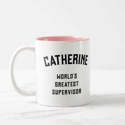 Bester Vorgesetzter der Welt Zweifarbige Tasse (Links)