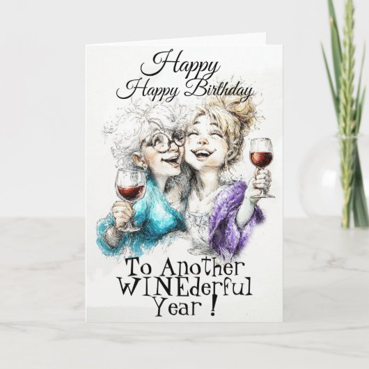 Bester Wein Geburtstag Karte (Vorderseite)