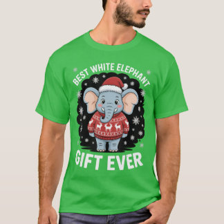 Bester Weißer Elefant Gamer Lustiger Weihnachtsfei T-Shirt