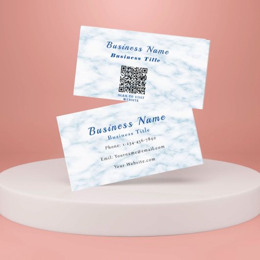 Bester Weißer Marmor-QR-Code Visitenkarte