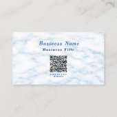 Bester Weißer Marmor-QR-Code Visitenkarte (Rückseite)