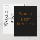 Bester Welt-Ehemann Freund Valentinstag m Postkarte (Vorne/Hinten)