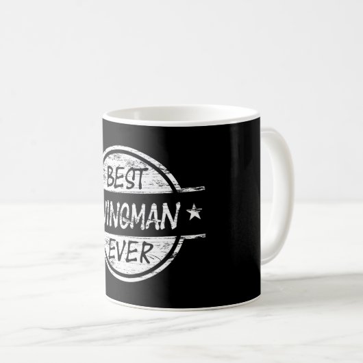 Bester Wingman überhaupt weiß Kaffeetasse (VorderseiteRechts)