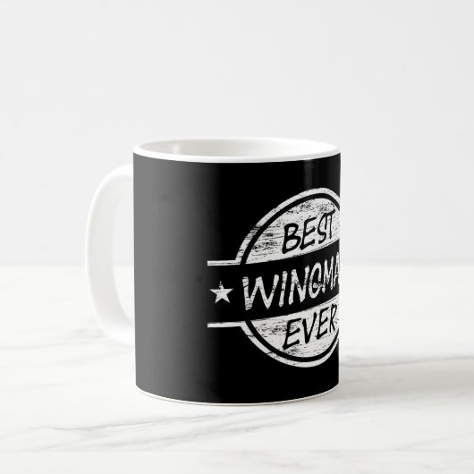 Bester Wingman überhaupt weiß Kaffeetasse (Vorderseite Links)