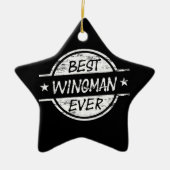 Bester Wingman überhaupt weiß Keramikornament (Vorne)