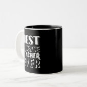 Bester Wissenschaftslehrer je Lehrer-Tagesgeschenk Zweifarbige Tasse (Vorderseite Links)