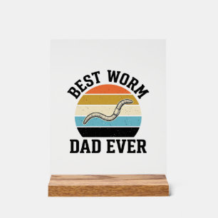 Bester Wurm-Vater Aller Zeiten Vintage Wurm-Shirt Acrylschild