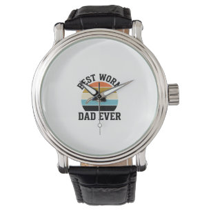 Bester Wurm-Vater Aller Zeiten Vintage Wurm-Shirt Armbanduhr