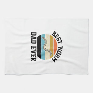 Bester Wurm-Vater Aller Zeiten Vintage Wurm-Shirt  Geschirrtuch