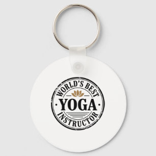 Bester Yoga-Lehrer der Welt Lotus-Emblem-Design Schlüsselanhänger