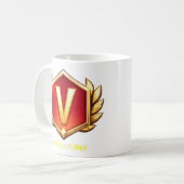 BESTER YOUTUBER V Logo Kaffeebecher Kaffeetasse (Vorderseite Links)