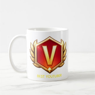BESTER YOUTUBER V Logo Kaffeebecher Kaffeetasse
